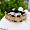 Handmade Black Thread With Pave Diamond Designer Bracelet In 925 Sterling Silver Jewelry