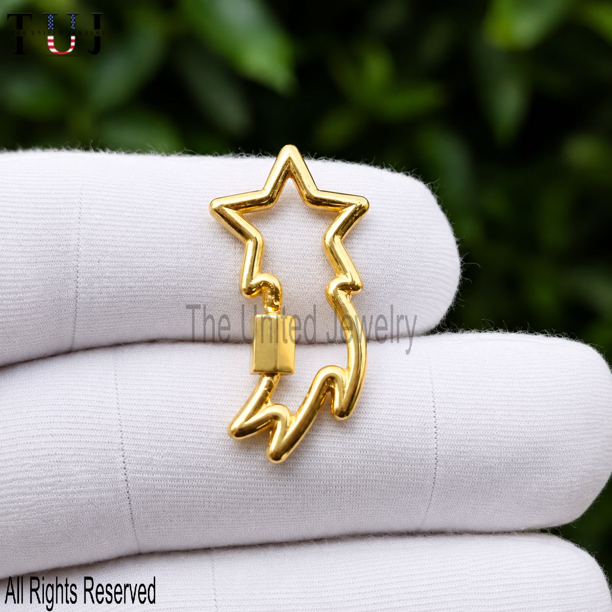 Star Carabiner Clasp Lock Jewelry Findings 925 Sterling Silver Jewelry