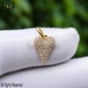 Handmade 14K Gold With Pave Diamond Heart Charm Pendant Jewelry