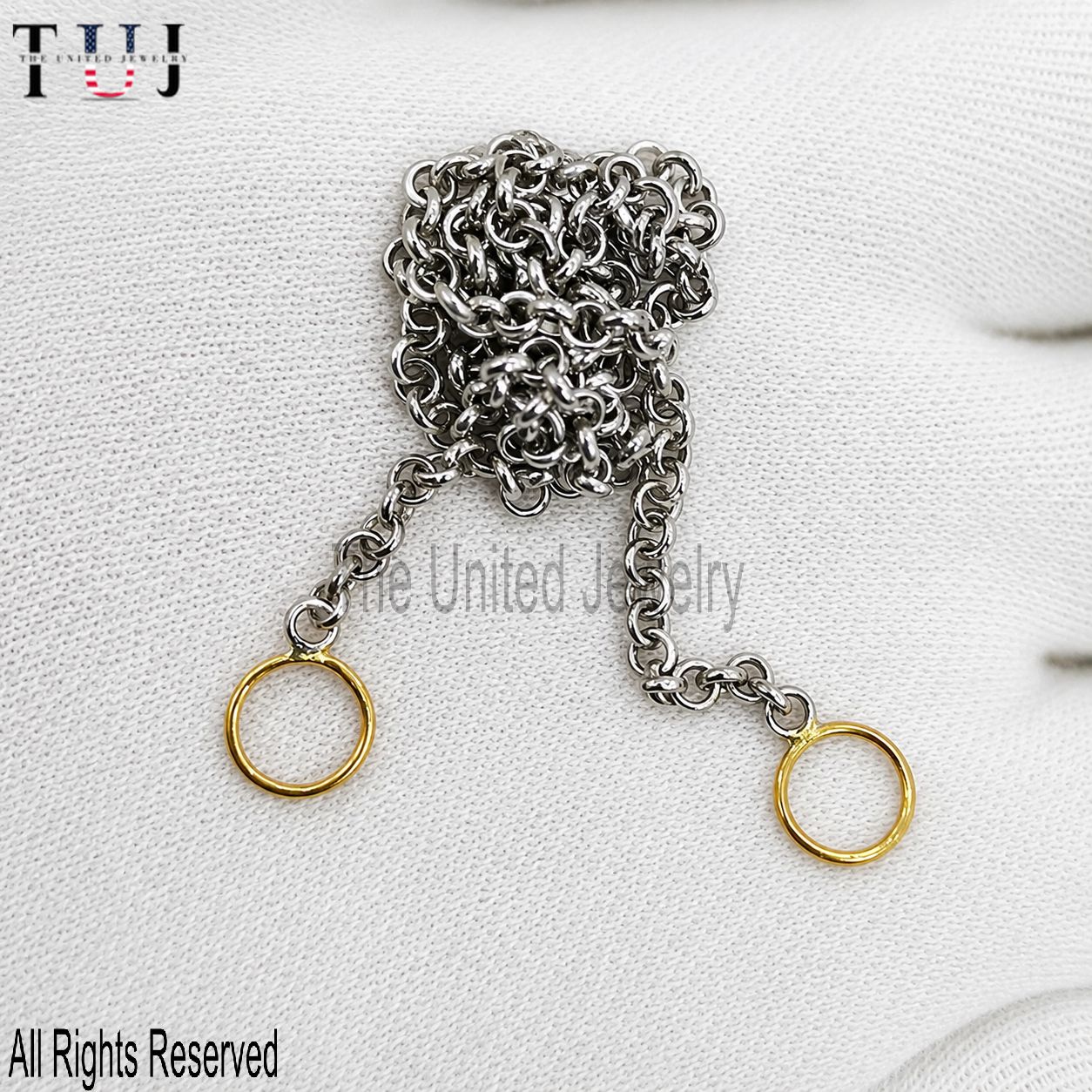 Handmade Two-Tone Oxidized 925 Sterling Silver Rolo Chain Necklace