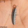 925 Sterling Silver Pave Diamond Feather Wings Pendant Jewelry