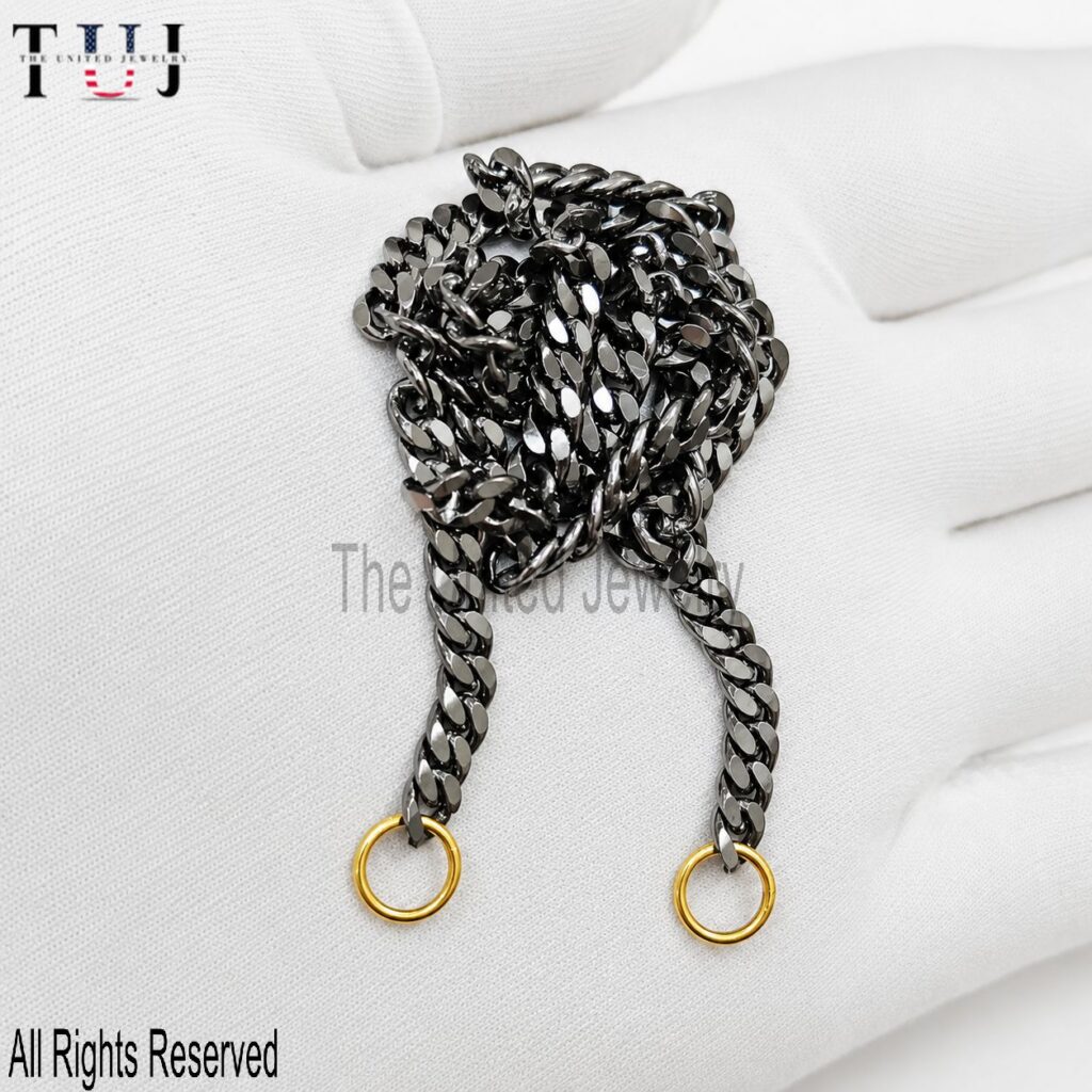 Handmade Oxidized Sterling Silver Curb Chain - Two Tone Link