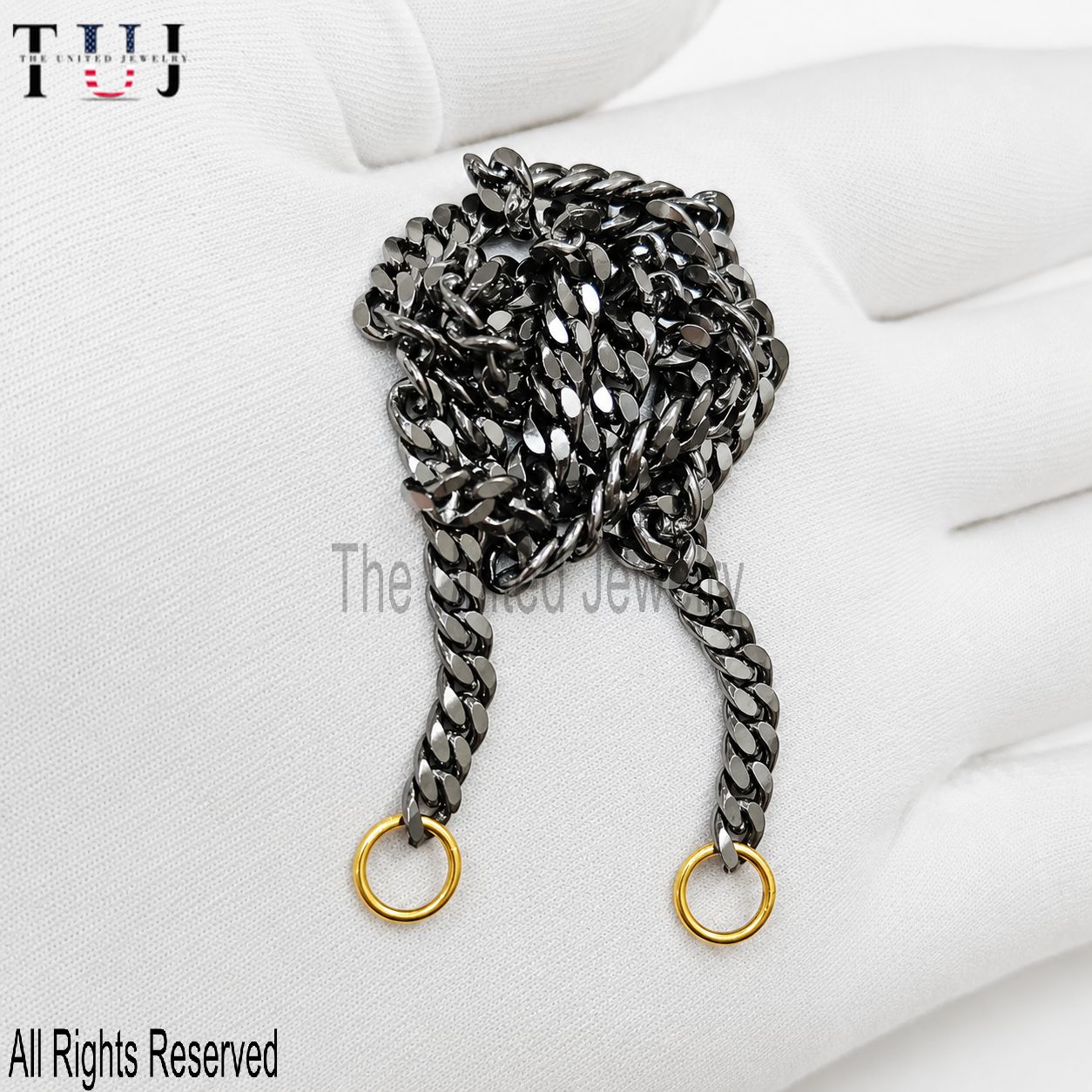 Handmade Oxidized Sterling Silver Curb Chain - Two Tone Link