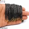 Handmade Oxidized Sterling Silver Curb Chain - Two Tone Link, 5mm Thick