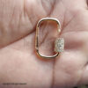 14K Yellow Gold Diamond Carabiner Lock | Handmade Connector Pendant