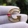 G Letter Alphabet Baguette Carabiner Clasp Lock Jewelry Findings 925 Sterling Silver