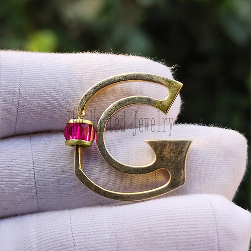 G Letter Alphabet Baguette Carabiner Clasp Lock Jewelry Findings 925 Sterling Silver