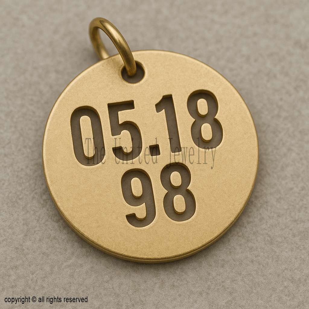 Custom Date Pendant Necklace | Personalized Cut Out Disc Charm