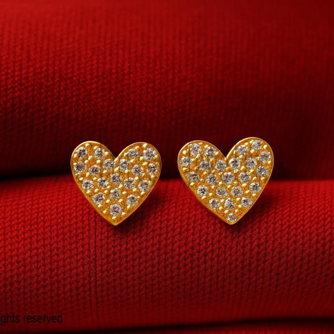Diamond Heart Stud Earrings 925 Sterling Silver Fine Jewelry