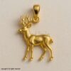 Gold Deer Pendant – 925 Sterling Silver, 18K Gold Plated Stag Necklace, Nature & Wildlife Jewelry