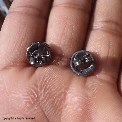 Sterling Silver Polki Diamond Stud Earrings: Antique Halo Jewelry