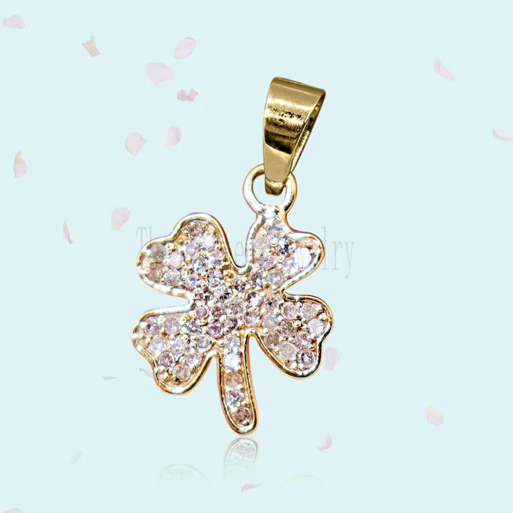 925 Sterling Silver Clover Charm Pendant Jewelry