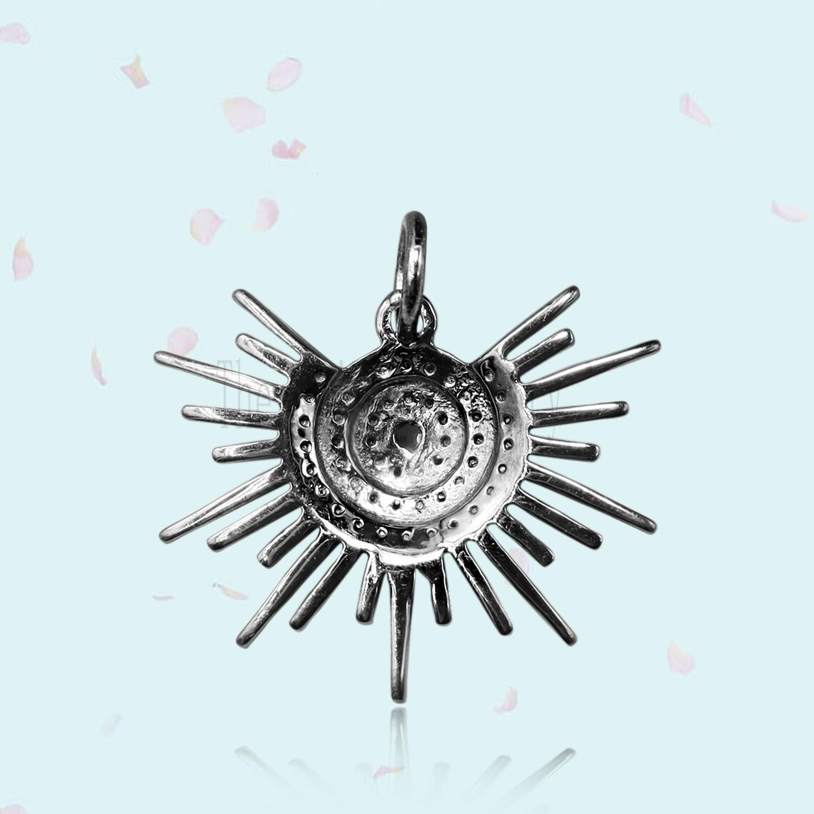 Natural Blue Sapphire Diamond Evil Eye Charm Pendant Jewelry 925 Sterling Silver