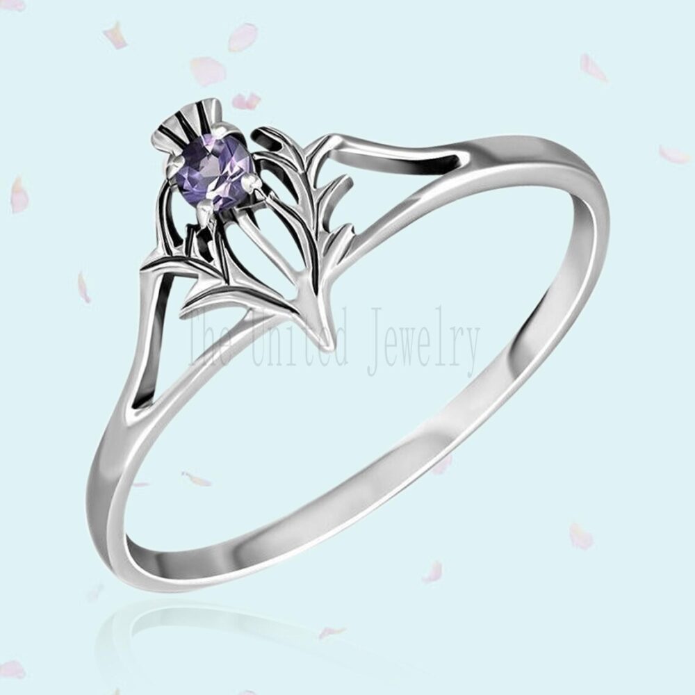 Amethyst Handmade Filigree Ring 925 Sterling Silver Jewelry