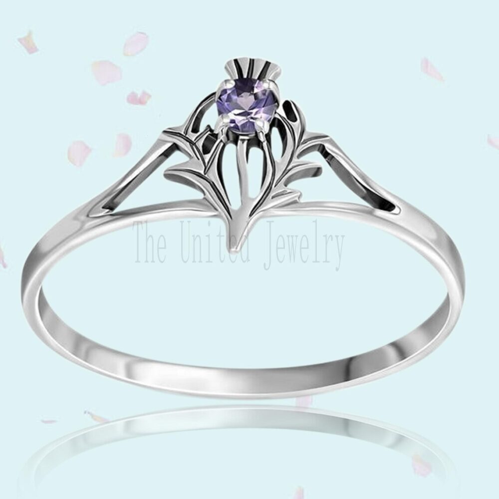 Amethyst Handmade Filigree Ring 925 Sterling Silver Jewelry