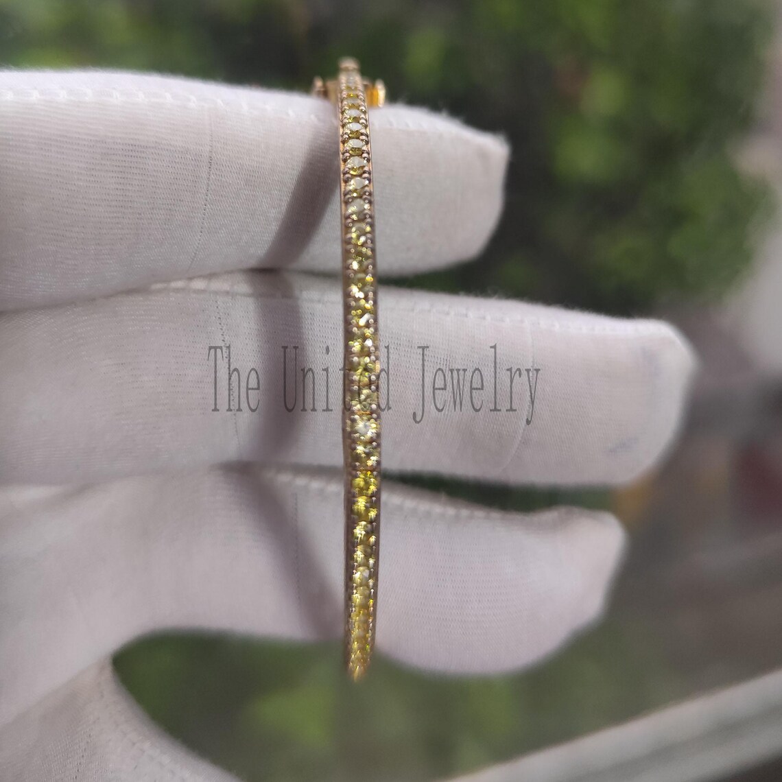 Yellow Sapphire Handmade Oval Shape Bracelet In 925 Sterling Silver Jewelry