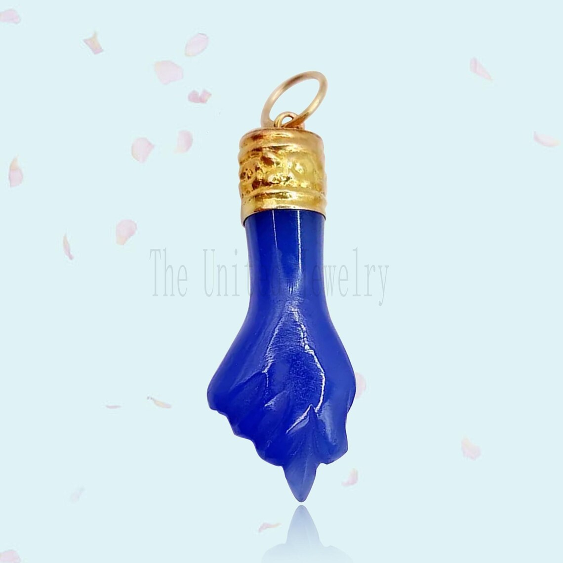 Handmade Carved Gemstone Figa Hand In Sterling Silver Jewelry