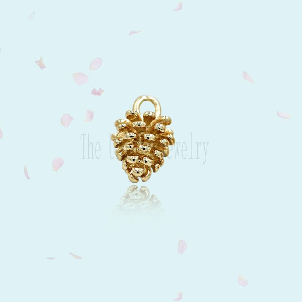 925 Sterling Silver Pine Cone Charm Pendant Jewelry