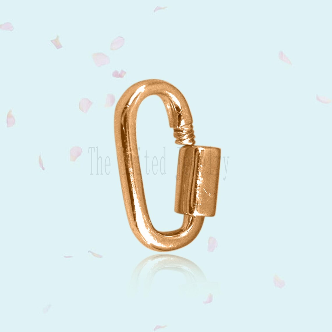 14k Solid Yellow Gold Mini Carabiner Clasp Lock Jewelry Findings