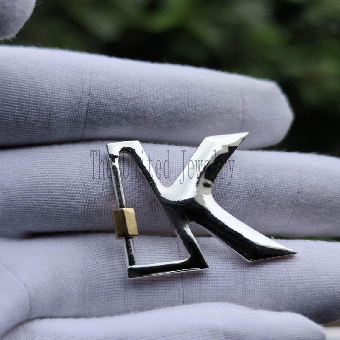 Two Tone Plating Handmade “k” Initial Letter Carabiner Clasp Lock Jewelry