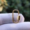 25mm Yellow Gold Plating Carabiner Clasp Lock Jewelry Findings 925 Sterling Silver