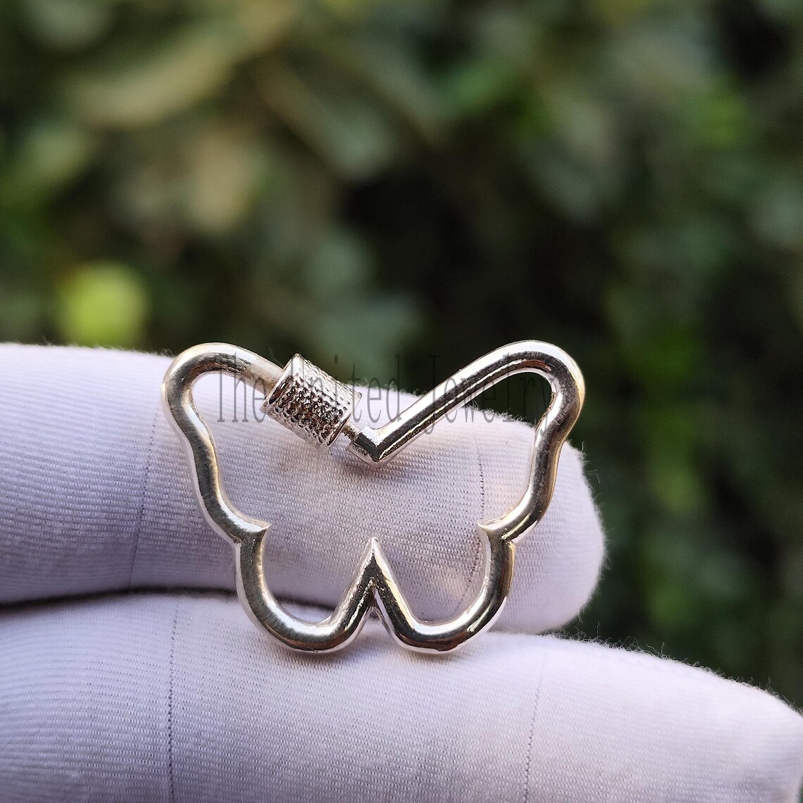 Butterfly Shape Carabiner Clasp Lock Jewelry Findings 925 Sterling Silver