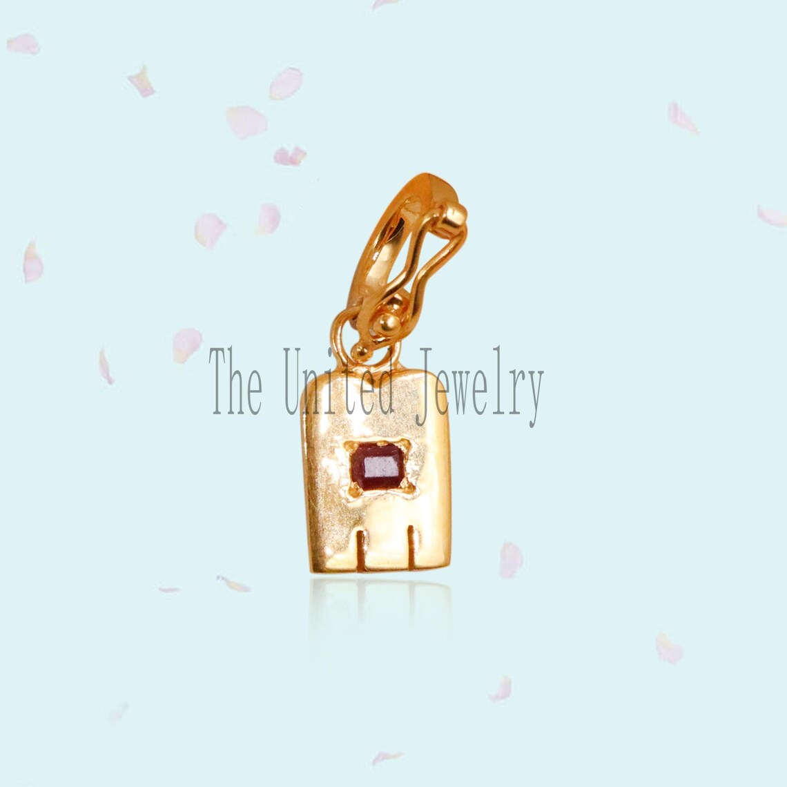 925 Sterling Silver Handmade Pave Ruby Small Charm Pendant Jewelry