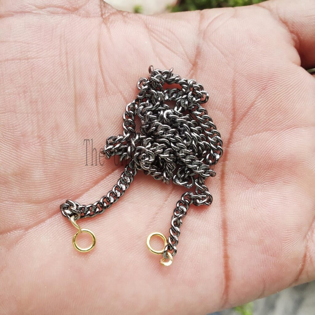 Handmade Oxidized Sterling Silver Curb Chain – 3mm