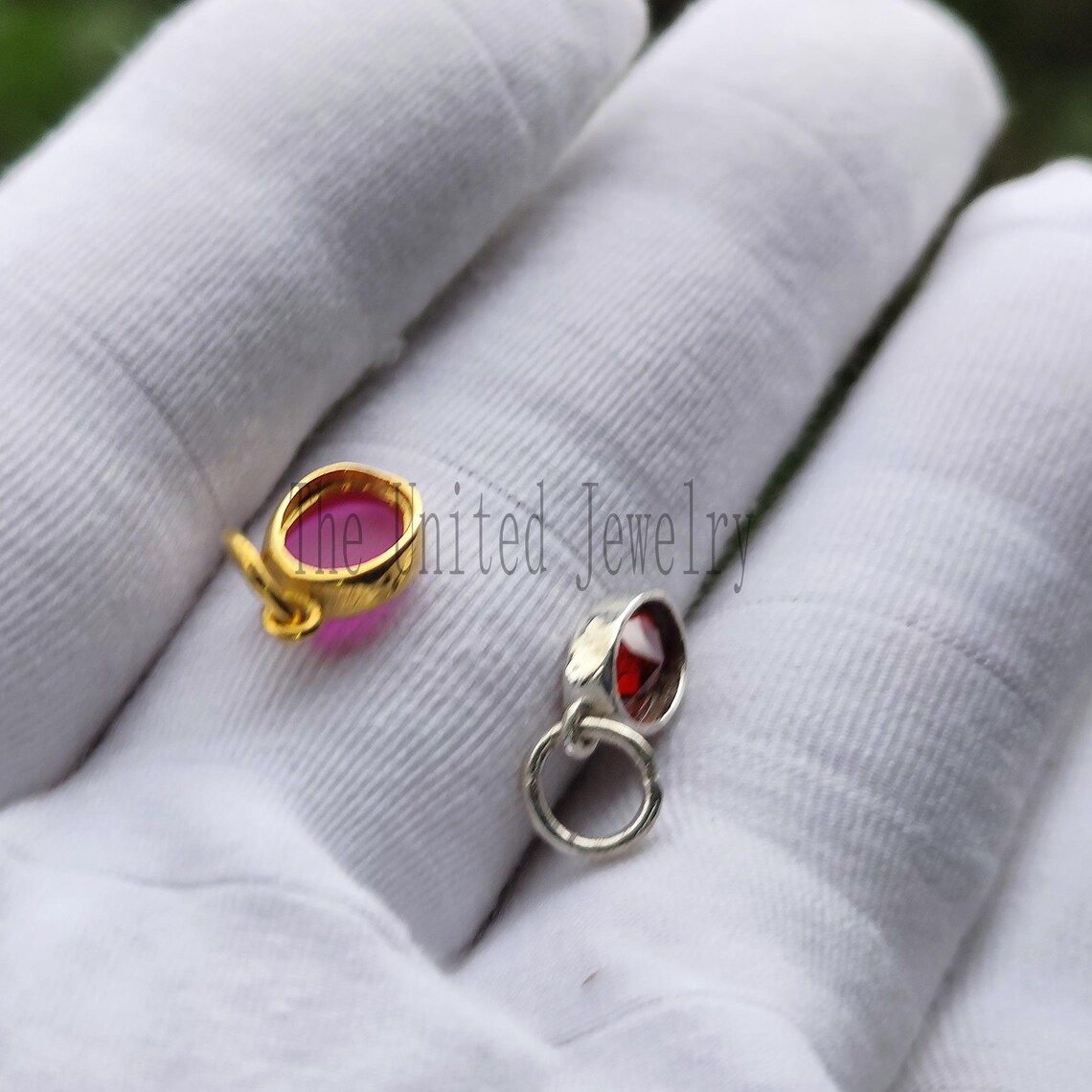 Ruby Birthstone Pendant: Small Sterling Silver Charm, Dainty Jewelry