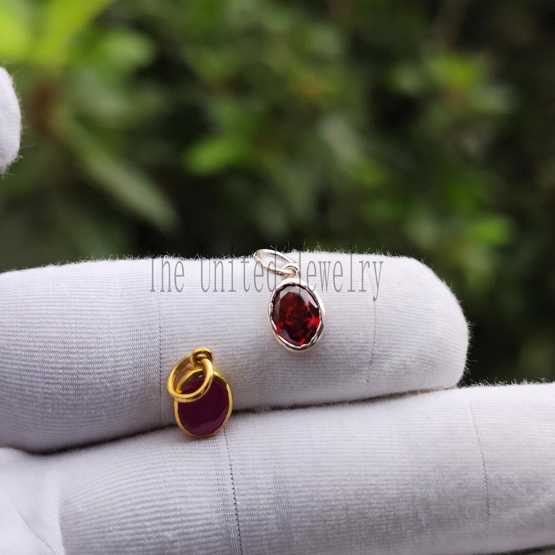 Ruby Birthstone Pendant: Small Sterling Silver Charm, Dainty Jewelry