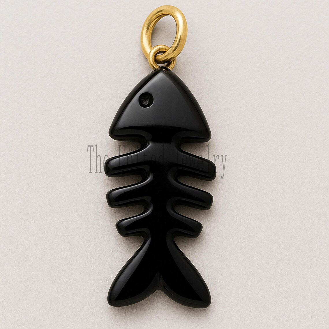 14K Gold Handcrafted Carnelian Fish Bone Pendant | Gemstone Carving Charm14K Gold Handcrafted Carnelian Fish Bone Pendant | Gemstone Carving Charm