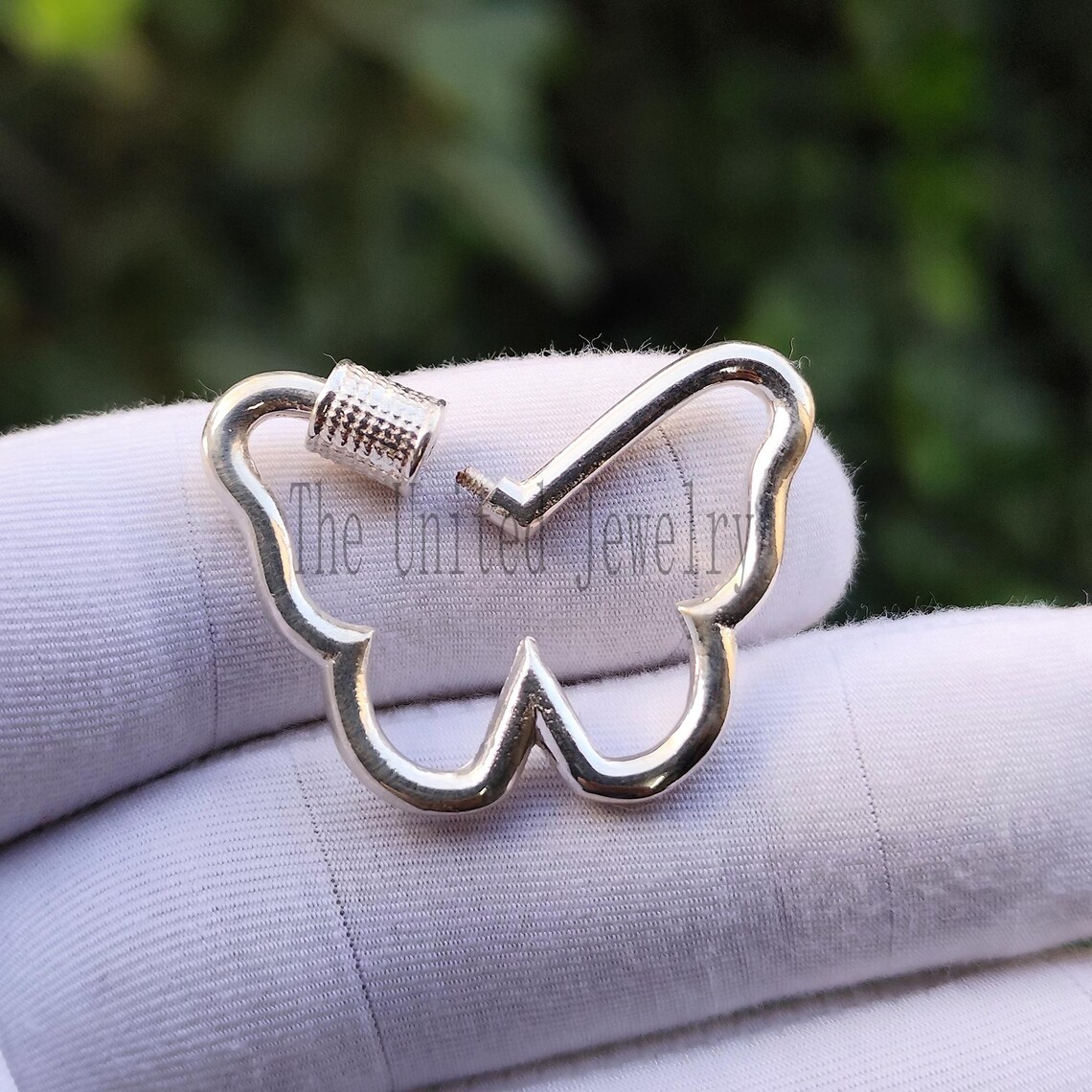 Butterfly Shape Carabiner Clasp Lock Jewelry Findings 925 Sterling Silver