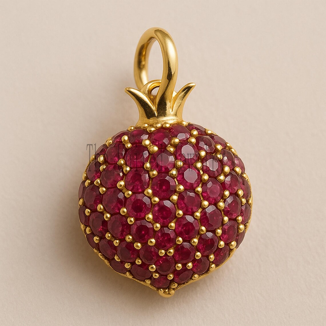 Gold Plated Sterling Silver Pineapple Pendant: CZ Pavé Tropical Charm