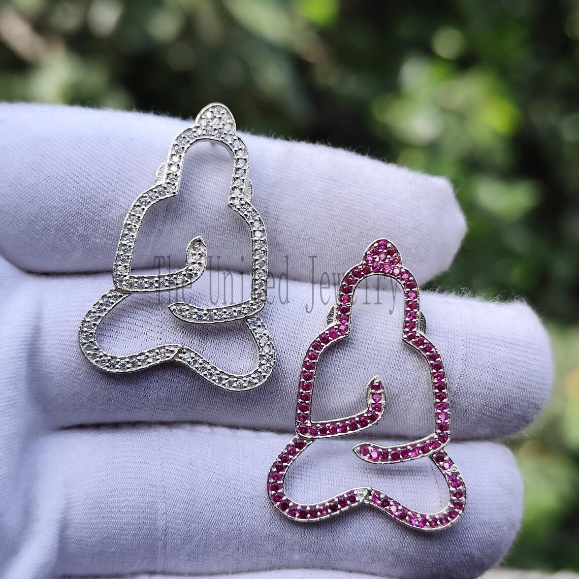 925 Sterling Silver Pave Diamond Handmade Buddha Pendant Jewelry