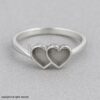 Sterling Silver Double Heart Bezel Ring Setting – Keepsake Jewelry DIY