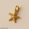 Sterling Silver Starfish Charm: 3D Textured Ocean Pendant