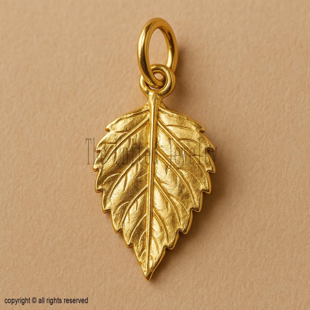 Sterling Silver Leaf Charm: Realistic Botanical Pendant, Nature Jewelry