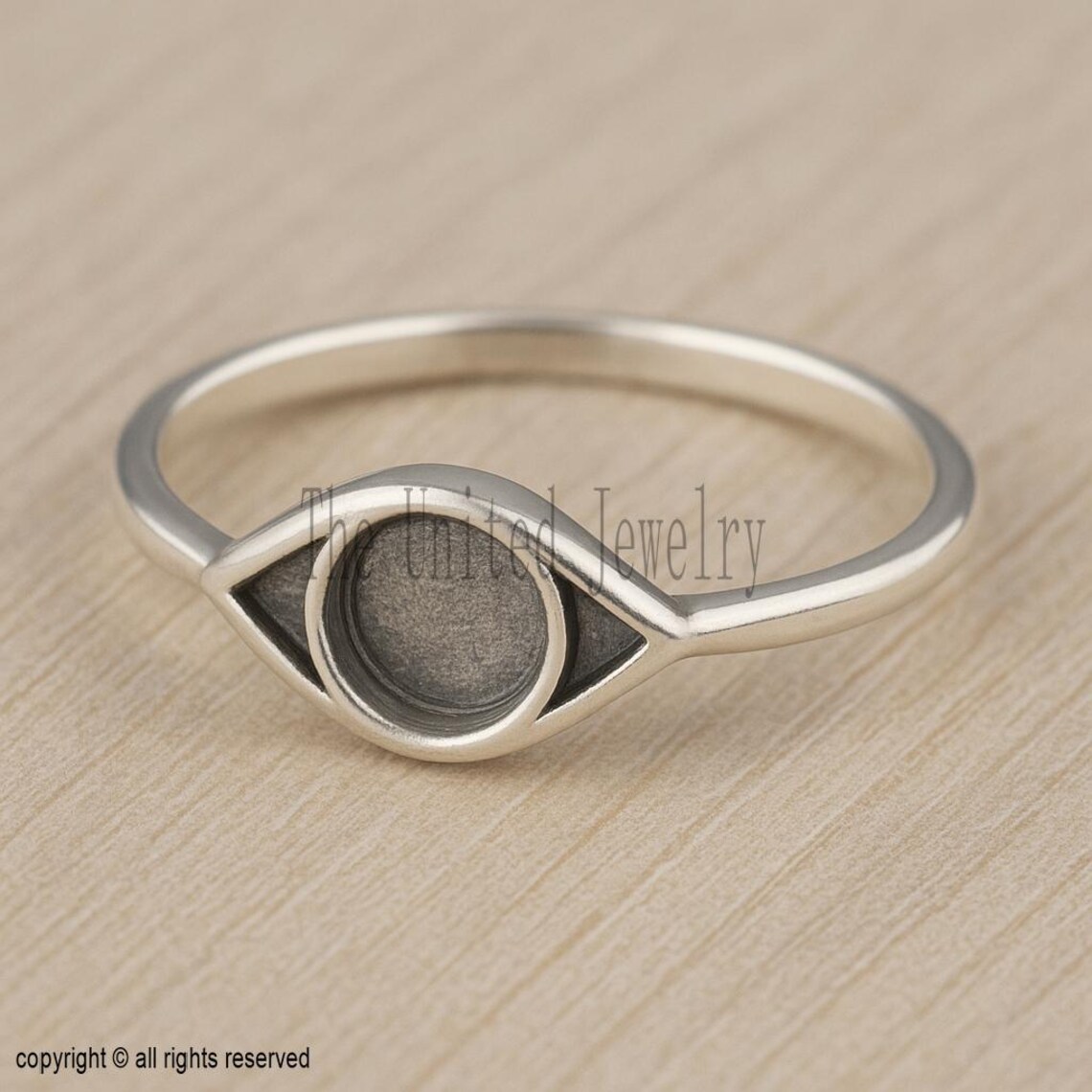 Sterling Silver Evil Eye Bezel Ring – DIY Resin Jewelry Base