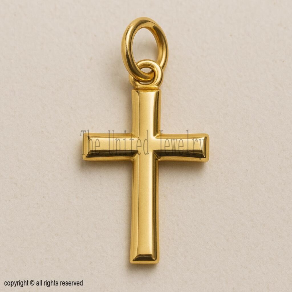Sterling Silver Cross Pendant | Classic Religious Jewelry | Minimalist Faith Symbol Charm for Necklace