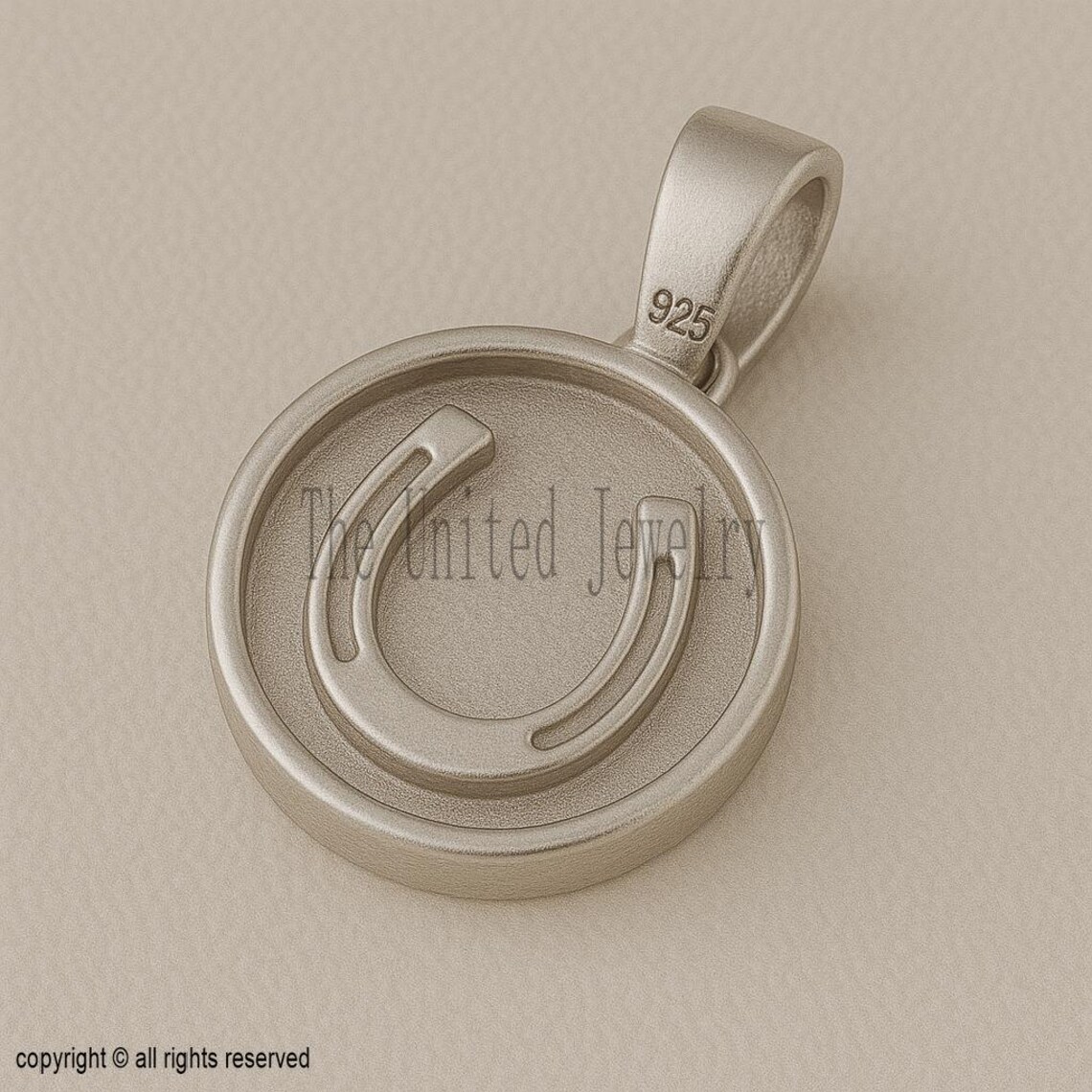 925 Sterling Silver Horseshoe Pendant, DIY Charm Setting, Good Luck Jewelry Making