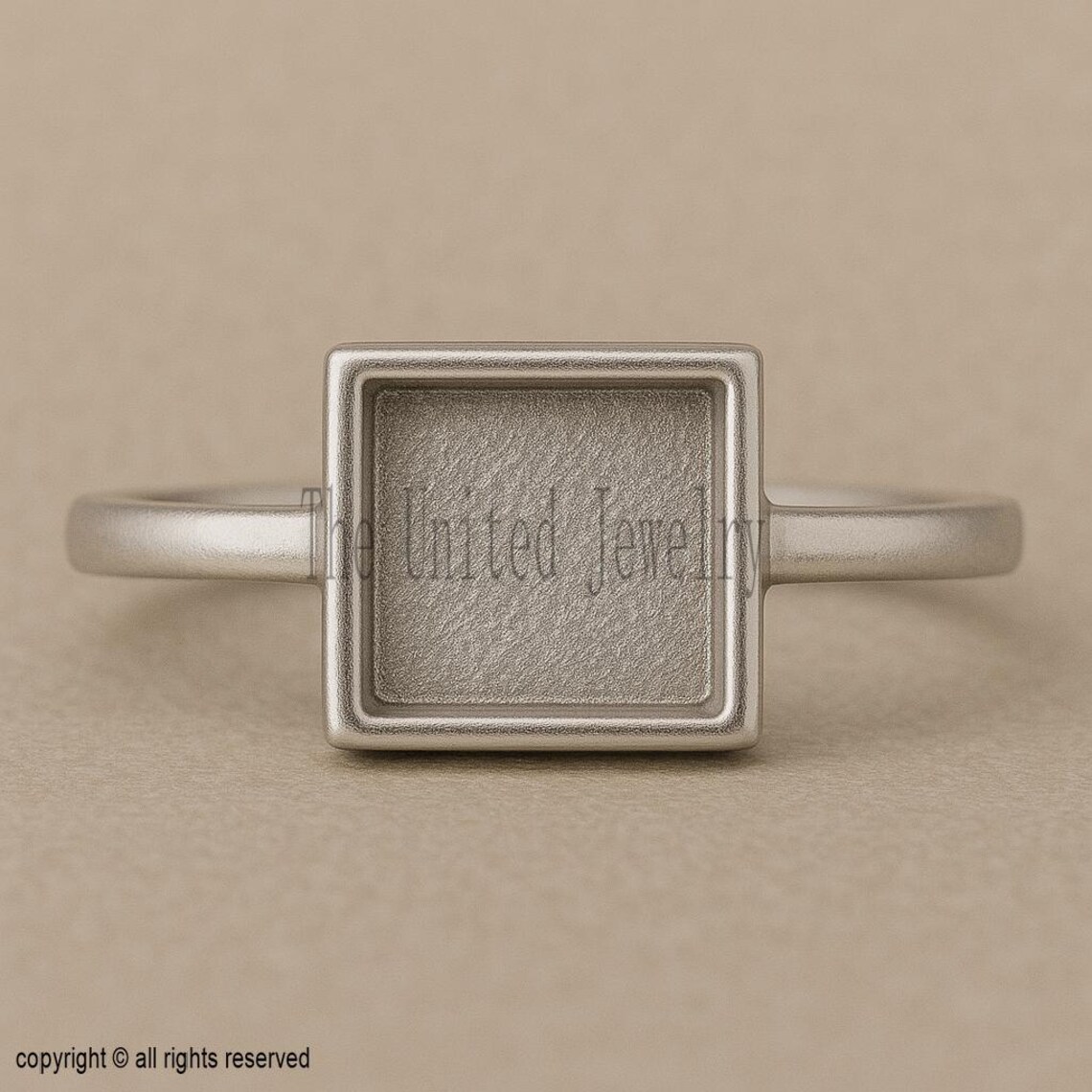 Sterling Silver Square Bezel Ring: DIY Resin, Ashes, Birthstone Setting