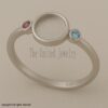Sterling Silver Bezel Ring Base: DIY Jewelry Setting with Red & Blue Gem Accents