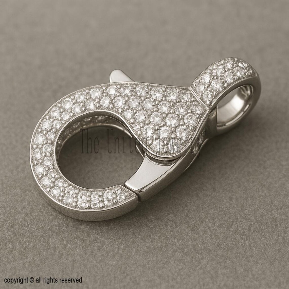 Sterling Silver Charm Clasp: Pave CZ Lobster Lock Connector