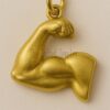 Sterling Silver Flexed Arm Pendant | Strength Fitness Jewelry for Men | Gym Bodybuilder Charm Necklace