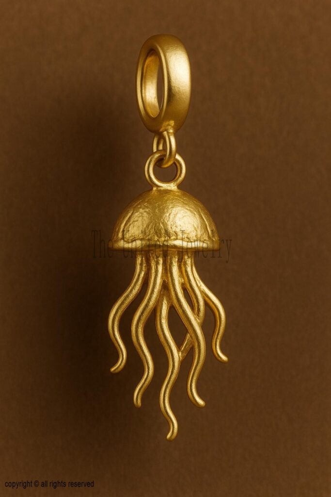 Jellyfish Pendant Necklace | 925 Sterling Silver Ocean Charm | Handmade Sea Creature Jewelry