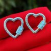Turquoise Color Enamel Heart Shape 925 Sterling Silver Gold Plated Carabiner Clasp Lock Jewelry