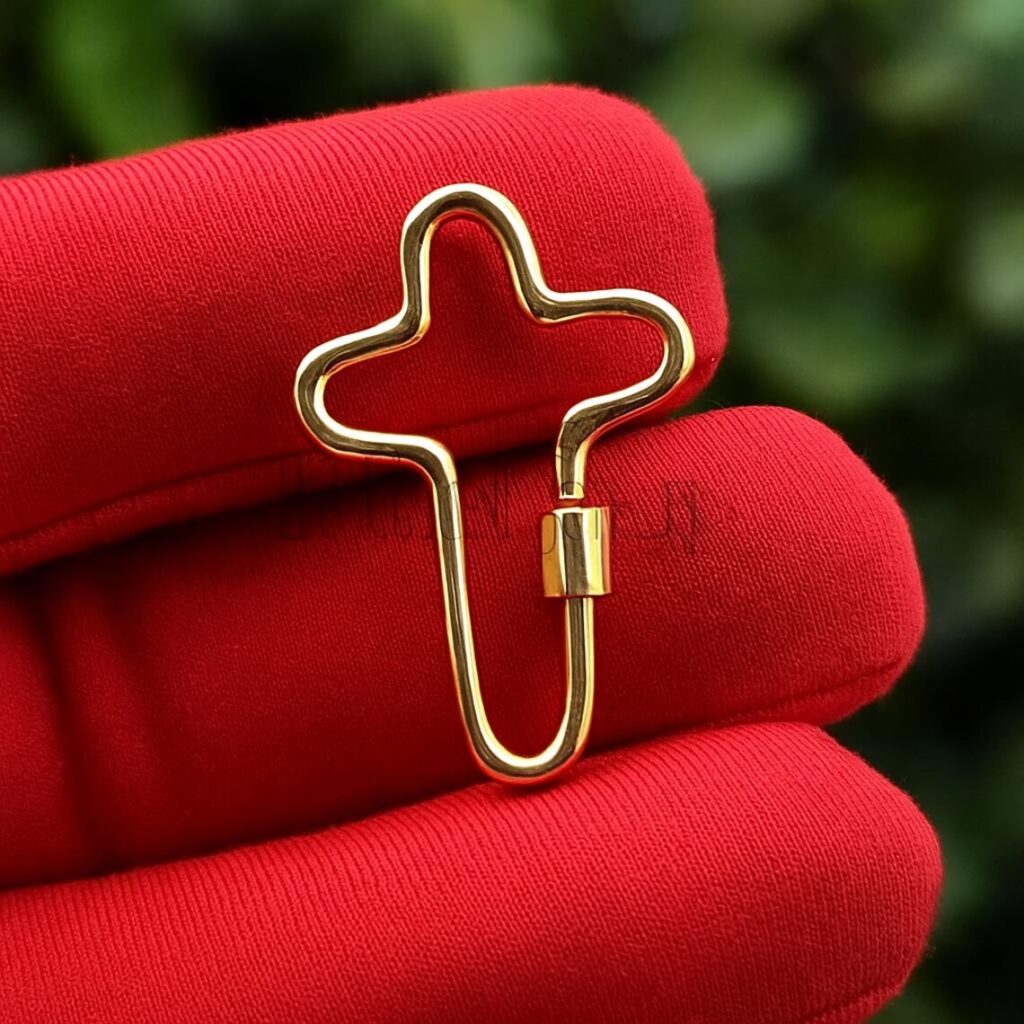 Cross Shape Carabiner Clasp Lock Jewelry Findings 925 Sterling Silver