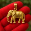 Gold Plated Sterling Silver Elephant Pendant Necklace