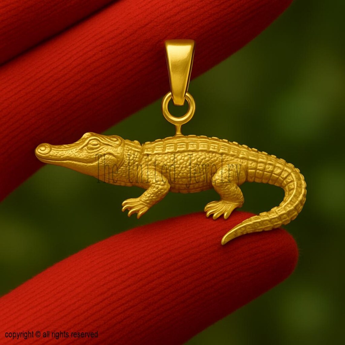 925 Sterling Silver Alligator Pendant • Crocodile Necklace • Reptile Animal Jewelry • Wildlife Charm