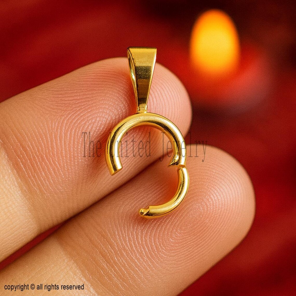 Handmade Charm Holder Lock Jewelry Findings 925 Sterling Silver